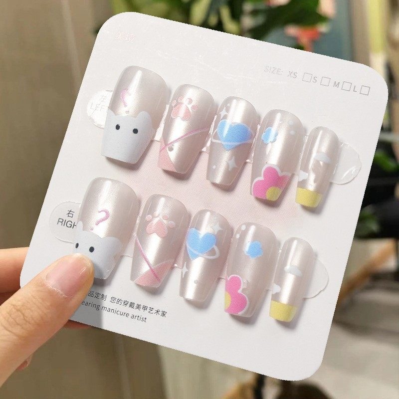 2026年新款儿童美甲穿戴甲感短款白日梦想家猫眼30片指甲贴片,彩妆/香水/美妆工具,美甲工具,淘宝优惠券,粉丝福利购,淘宝优惠卷