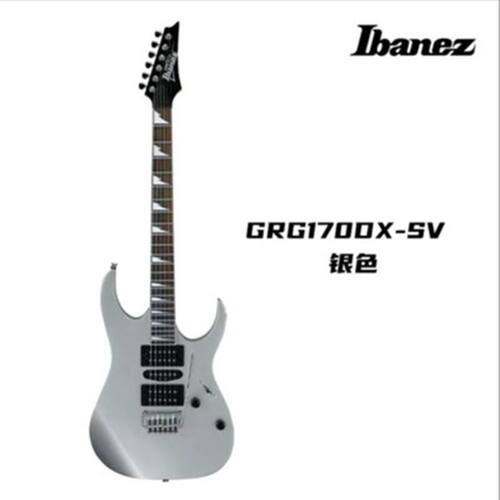 Ibanez依班娜官方专卖店GRG170DX银色黑色24品摇滚电吉他套装
