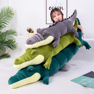 廠家批發長條大眼鱷魚毛絨玩具床上睡覺抱枕女生生日禮物男女
