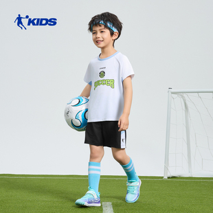 商场同款乔丹儿童夏季套装2026新款足球短袖短裤两件套薄款运动服