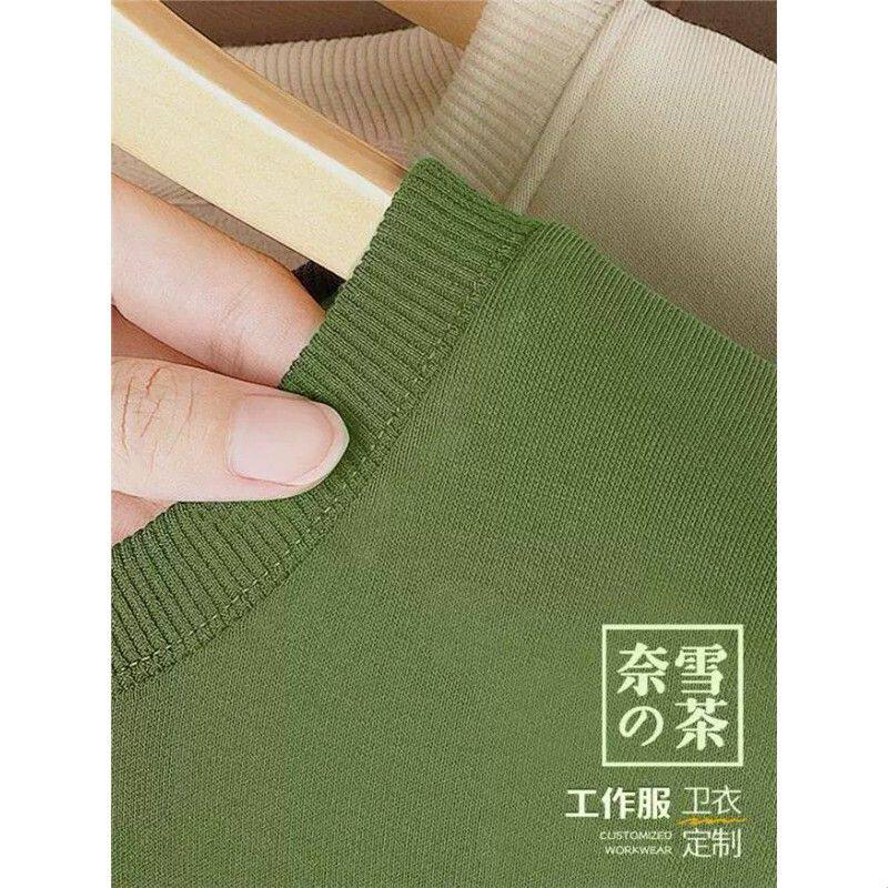 纯棉卫衣餐饮工作服火锅烤肉奶茶店服务员班服秋冬季圆领长袖