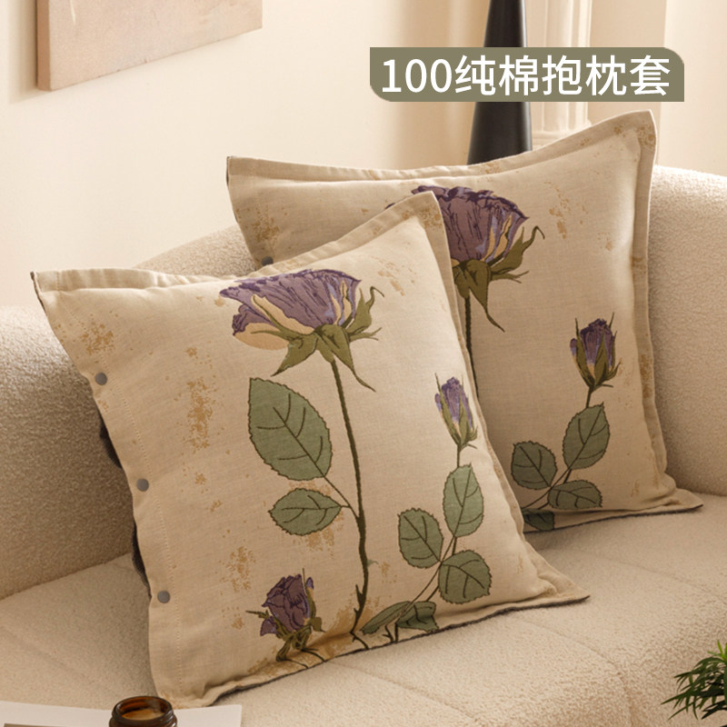 客厅抱枕套单个装沙发方形45x45纯棉枕芯套不含芯靠垫床头靠背套图片