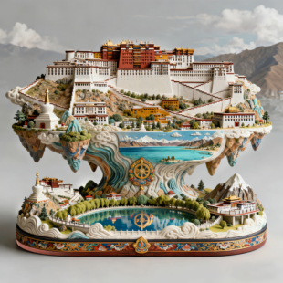 拉萨布达拉宫金属立体冰箱贴西藏旅游景点纪念品文创伴手礼送朋友