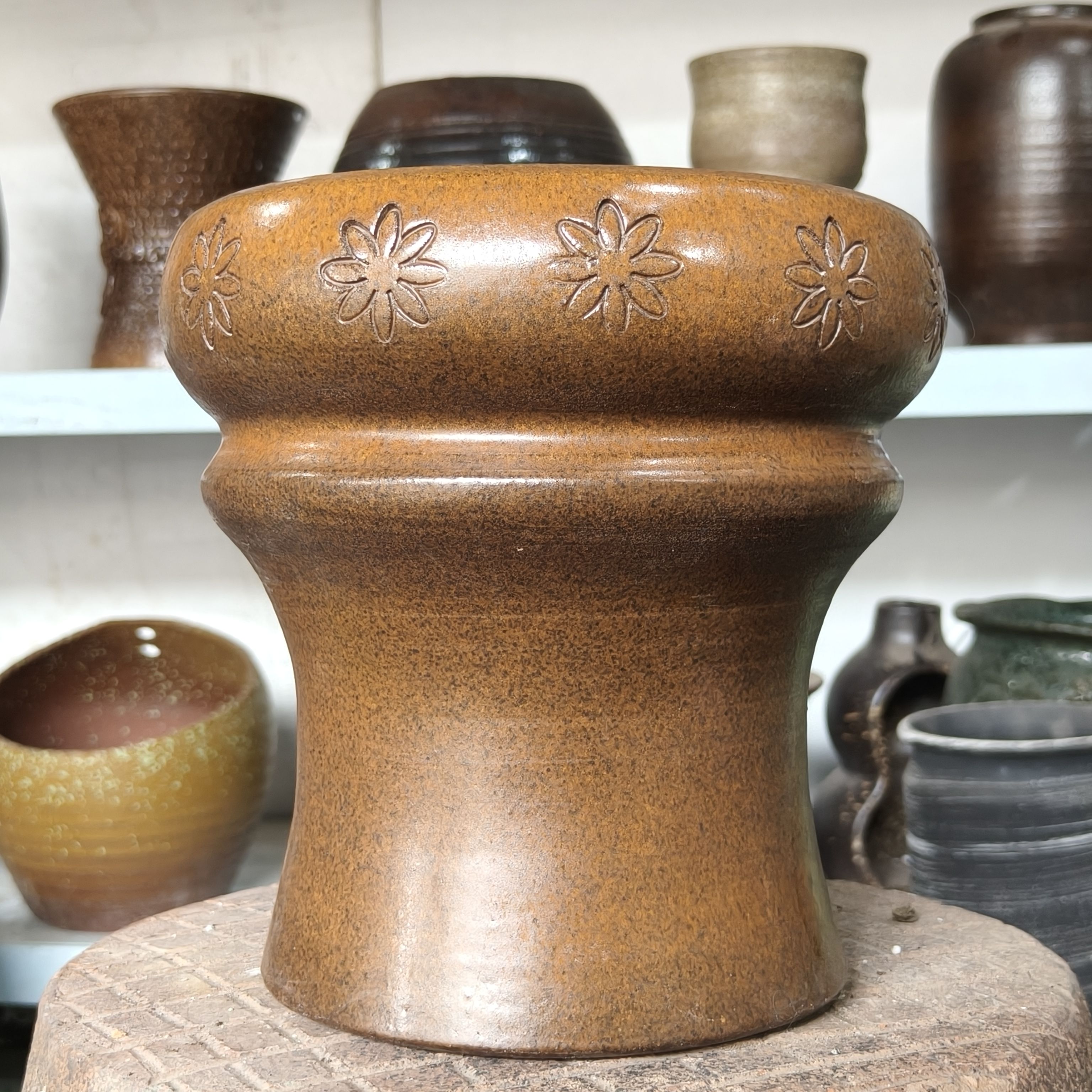 火锅盆花盆黑陶手工多肉拼盘陶瓷花盆紫砂花盆盆景盆异形盆有孔