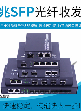 锐闪 千兆SFP光纤收发器  千兆SFP收发器 LC口光电转换器  1个电口 1.25G模块专用 1光1电1光2电1光4电1光8电