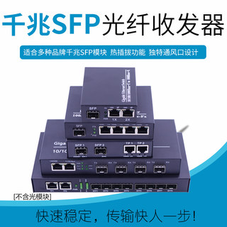 锐闪 千兆SFP光纤收发器  千兆SFP收发器 LC口光电转换器  1个电口 1.25G模块专用 1光1电1光2电1光4电1光8电