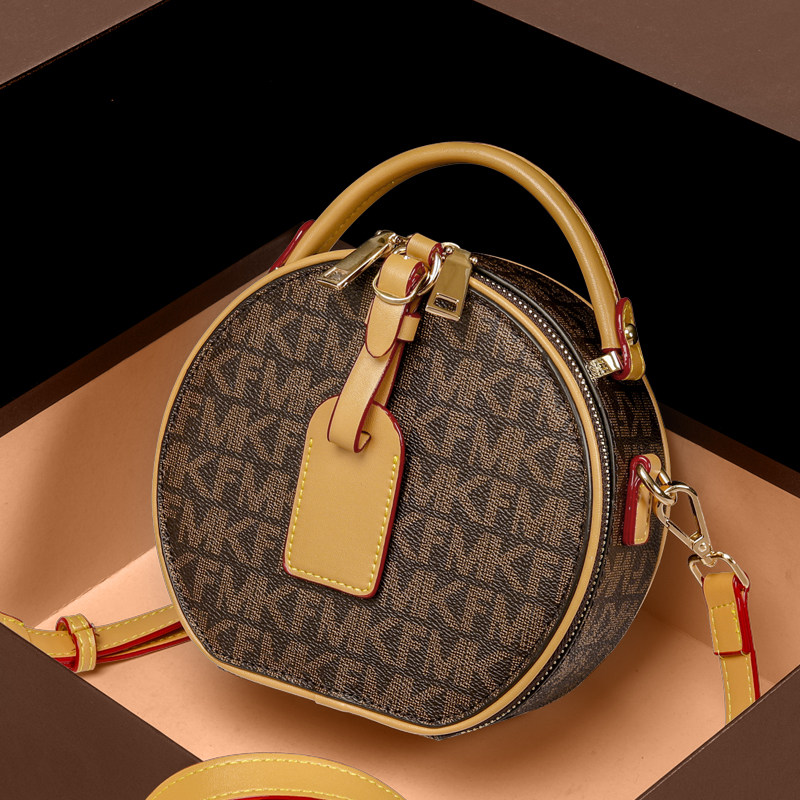 品牌女包包MK F印花圆饼包2020新款夏季小圆包单肩包斜挎包手提包