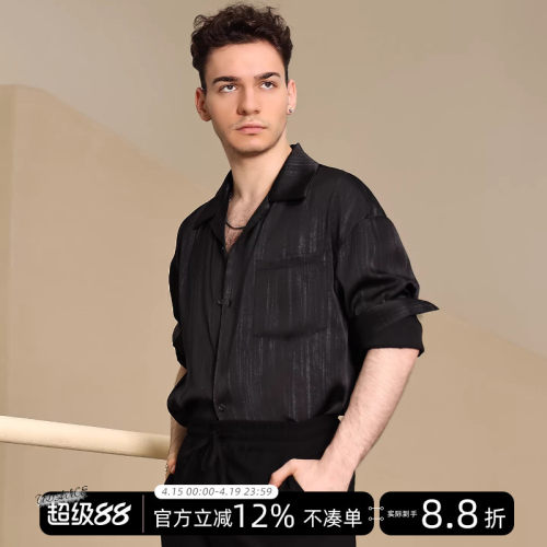 拉丁舞男士练功服衬衫