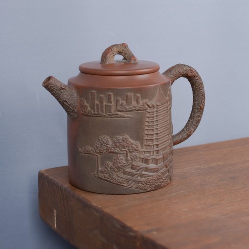 钦州坭兴陶茶壶「邱一峰和谐塔壶 」 名家纯手工泡茶壶茶具送礼