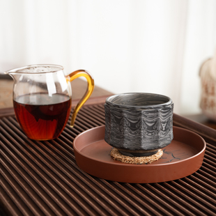 省级大师精品 钦州坭兴陶集「袁辉文绞坭主人杯」 纯手工窑变茶杯