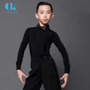 茜卡索 规定服上衣G5027 拉丁舞服男童秋冬比赛服练功服男孩长袖