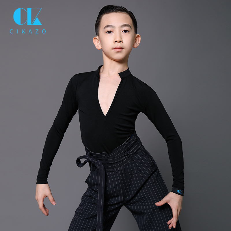 茜卡索拉丁舞服男童秋冬练功服