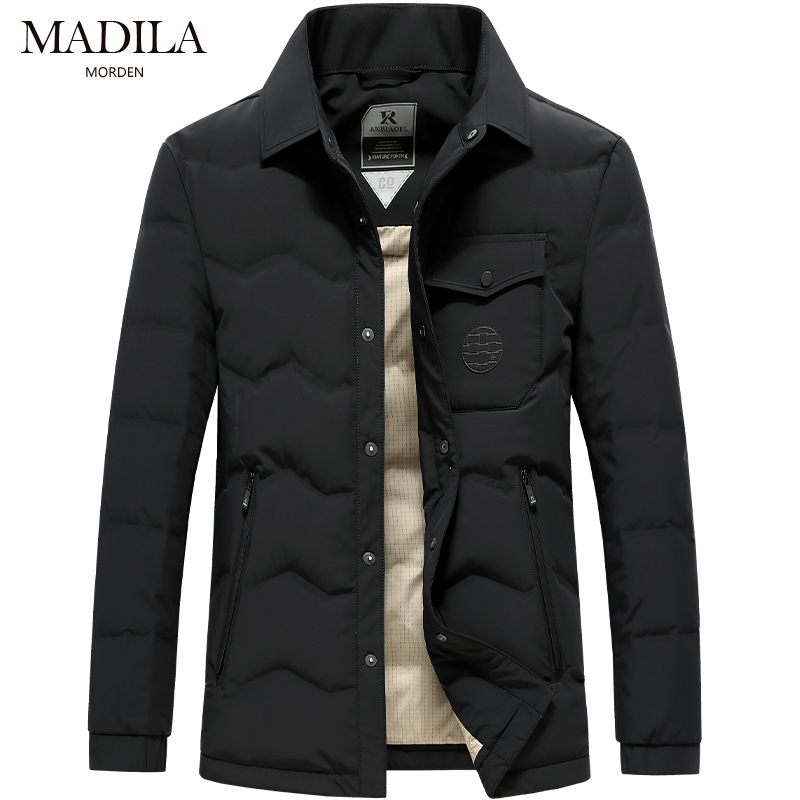 玛帝拉轻薄款休闲翻领短款羽绒服