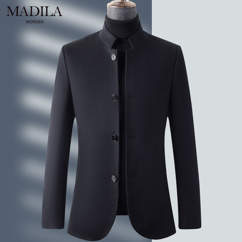 高端羊绒中山装男士中华立领羊毛西服秋冬季中国风唐装毛呢外套男,男装,西服,淘宝优惠券,粉丝福利购,淘宝优惠卷