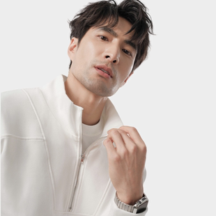 PISELOON皮塞罗休闲风半拉链卫衣男纯色宽松保暖抗菌自发热科技潮