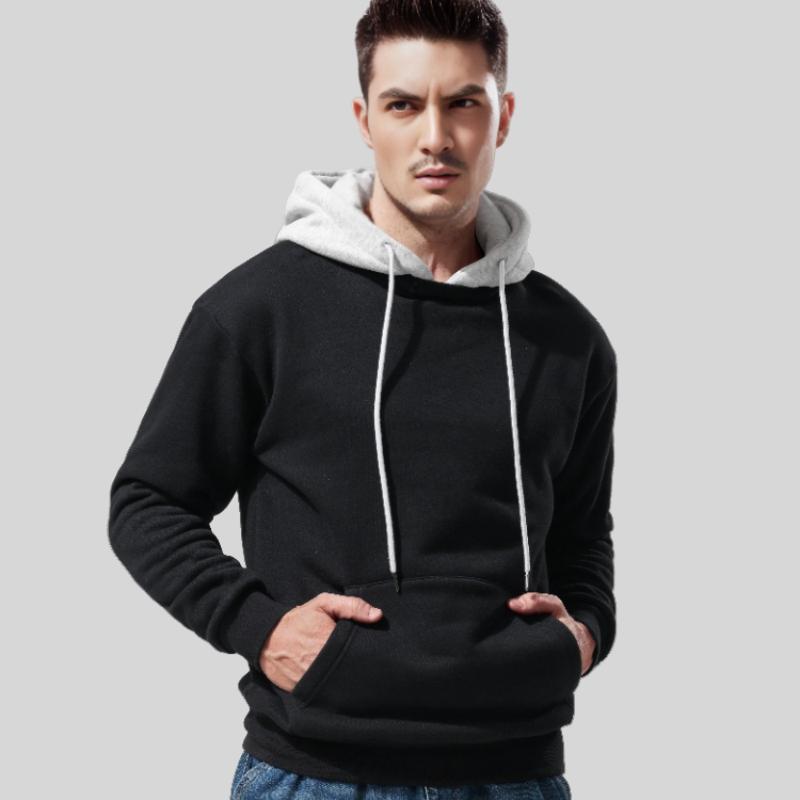 加绒卫衣男长袖加绒加厚连帽卫衣