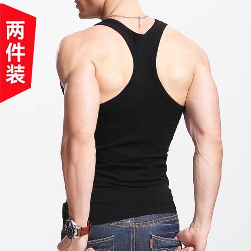工字背心男夏季棉美式无袖健美