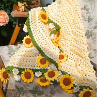 Одеяло с букетом подсолнухов, основная часть мяча [диаметр 100 см, обычная шерсть]. Рекомендуется для выпускной церемонии.