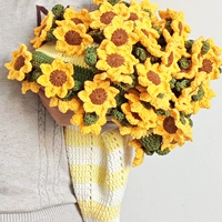 Букет подсолнухов [светло-желтый + молочно-белый основной корпус] [диаметр 100 см, обычная шерсть] Рекомендуется для выпускного вечера.