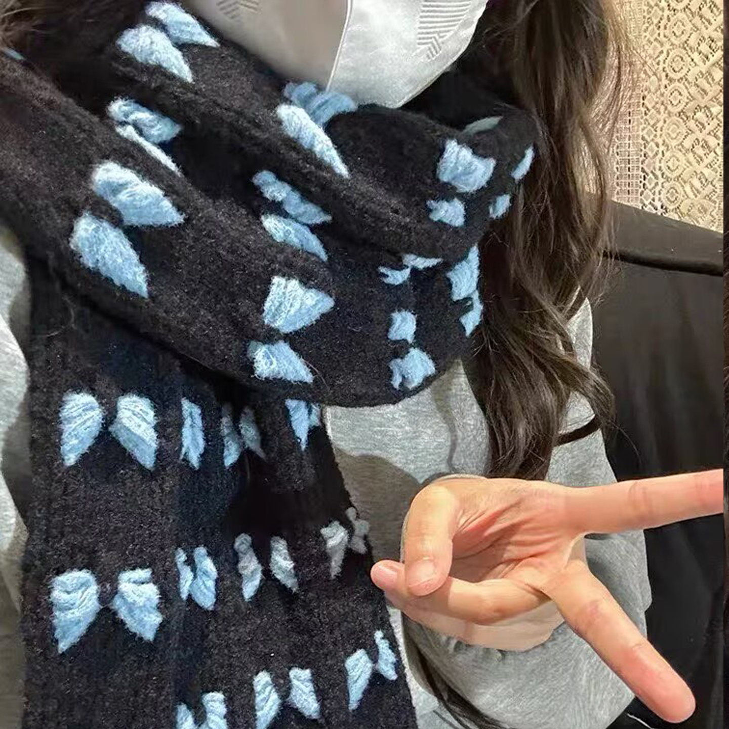 棉花糖围巾毛线手工diy材料包