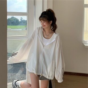 带帽防晒服女士夏天防紫外线透气防晒外套韩版洋气薄款开衫防晒衣