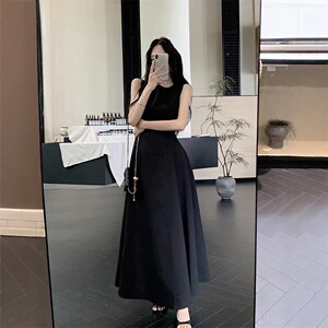2026新款礼服包臀裙黑色连衣裙子女夏气质感无袖背心收腰显瘦长裙