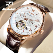 瑞士金仕盾品牌正品男士手表机械表镂空陀飞轮真皮带防水男表十大