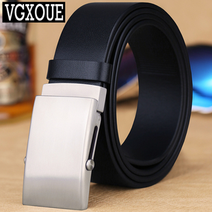 VGXOUE皮带男真皮钛合金自动扣滚轴头层牛皮裤 商务潮 腰带青年时尚