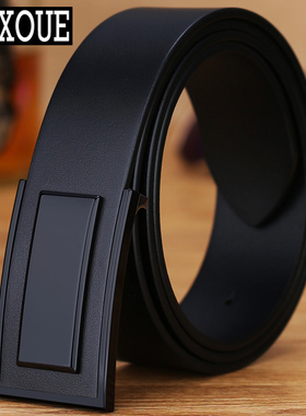 VGXOUE皮带男真皮休闲商务平滑扣男士腰带头层牛皮陶瓷扣青年裤带