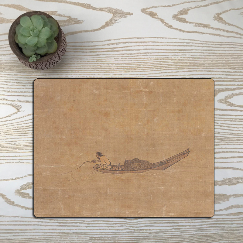 南宋马远 寒江独钓图 古代名画 山水人物画 鼠标垫