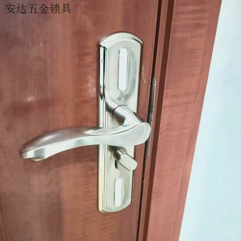 通用型卧室室内门把免打孔锁具门锁50孔可调面板把手房门执手.