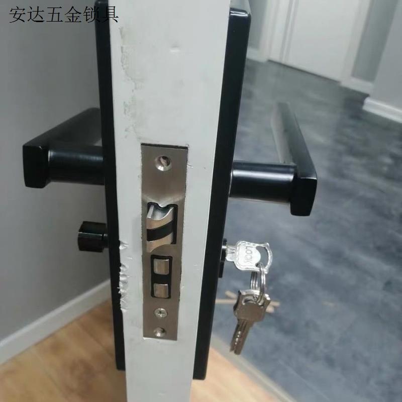 室内门锁三件套室内实木锁具黑色房门锁木门卫生间家用卧室门锁.