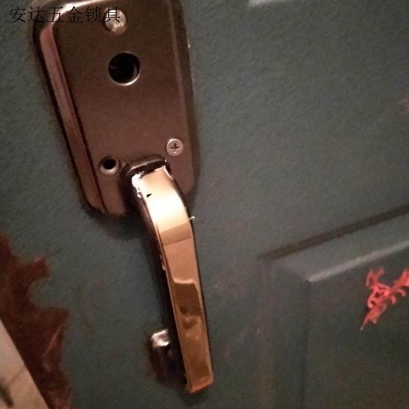 .老式自动碰锁执手 佳卫石牛航鹰防盗门锁把手 十字钥匙大小孔.