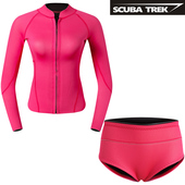 2mm潜水服湿衣分体女泳衣冲浪浮深潜防晒保暖水母服外套拉链2022