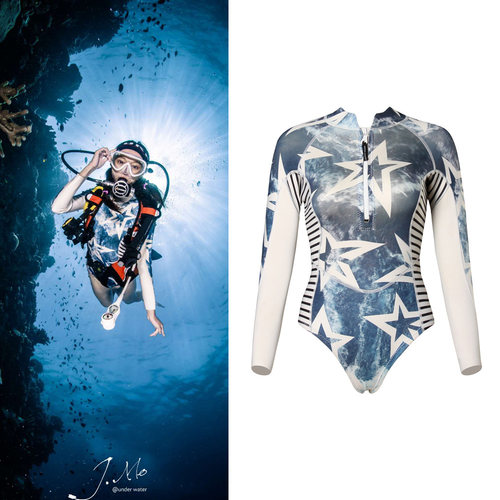 2mm潜水服湿衣连体泳衣锦纶防晒