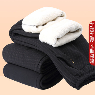 加绒加厚妈妈裤 保暖棉裤 子宽松休闲女裤 中老年外穿直筒裤 大码 冬季