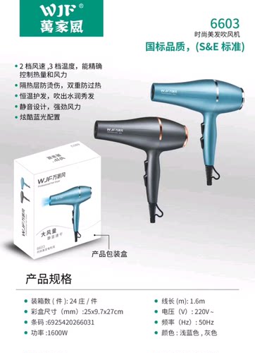 大功率发廊电吹风1600W静音速干