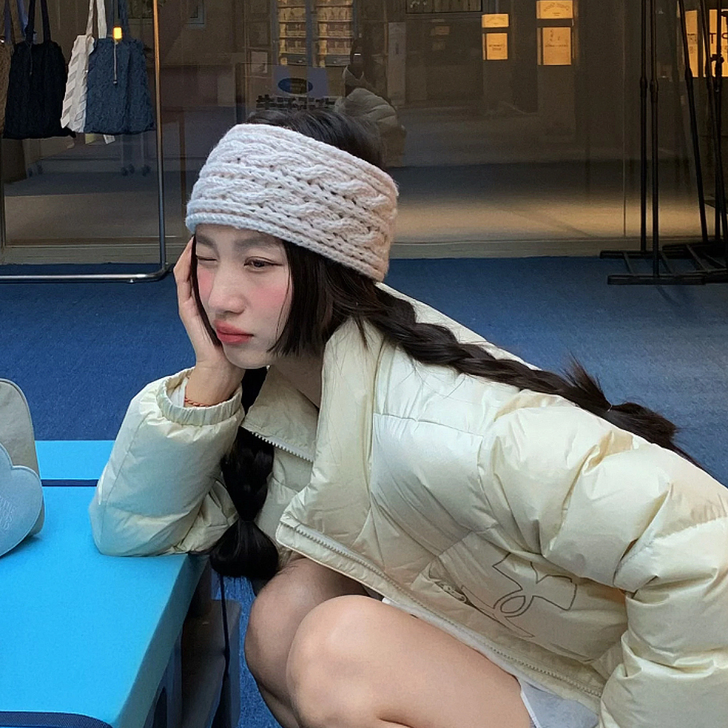 超爱！ins博主同款秋冬搭配纯色麻花针织发带百搭发箍女