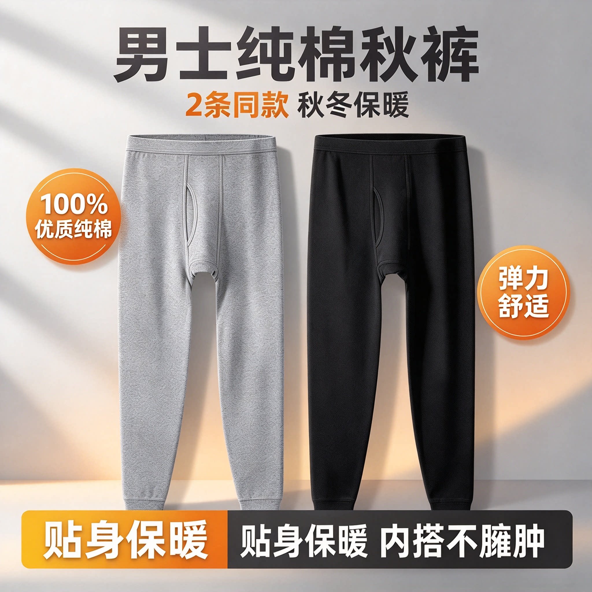 男士大码纯棉薄款保暖秋裤