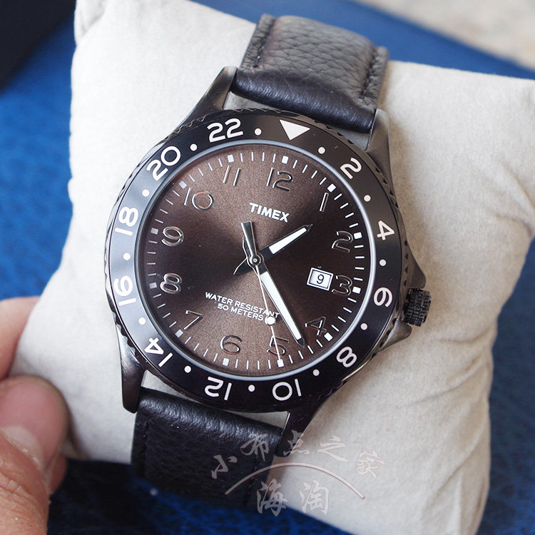 现货 timex/天美时 t2p176 天美时黑水鬼皮带时尚运动石英腕表