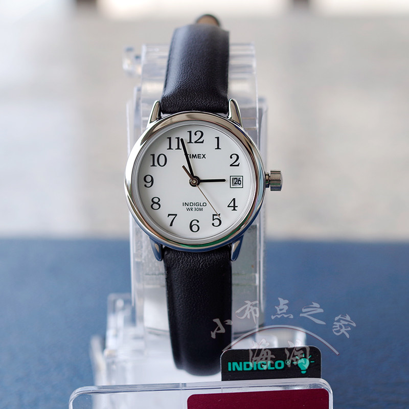 美国正品timex天美时 女表专柜正品 黑色女士手表t2h331真皮包邮