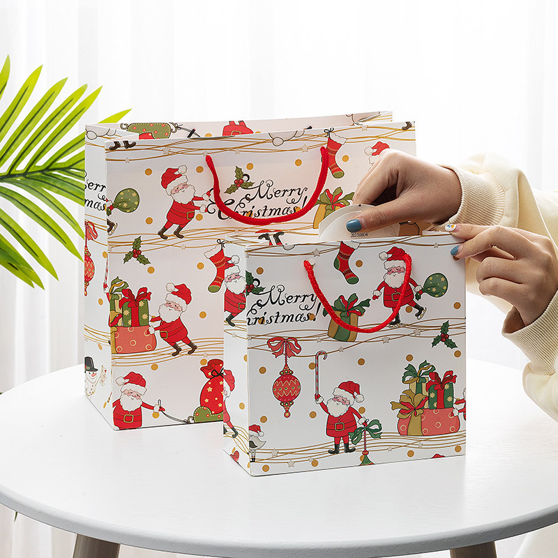 圣诞节礼品袋大号生日纸袋平安夜送礼袋礼物包装袋精致卡通手提袋