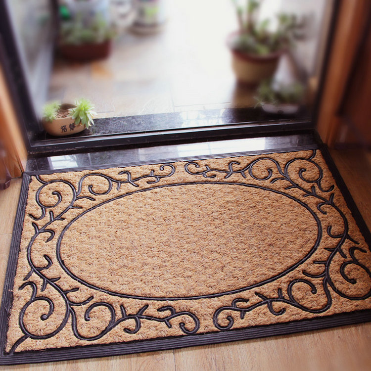 印度进口椰棕蹭土欧式风脚踏垫