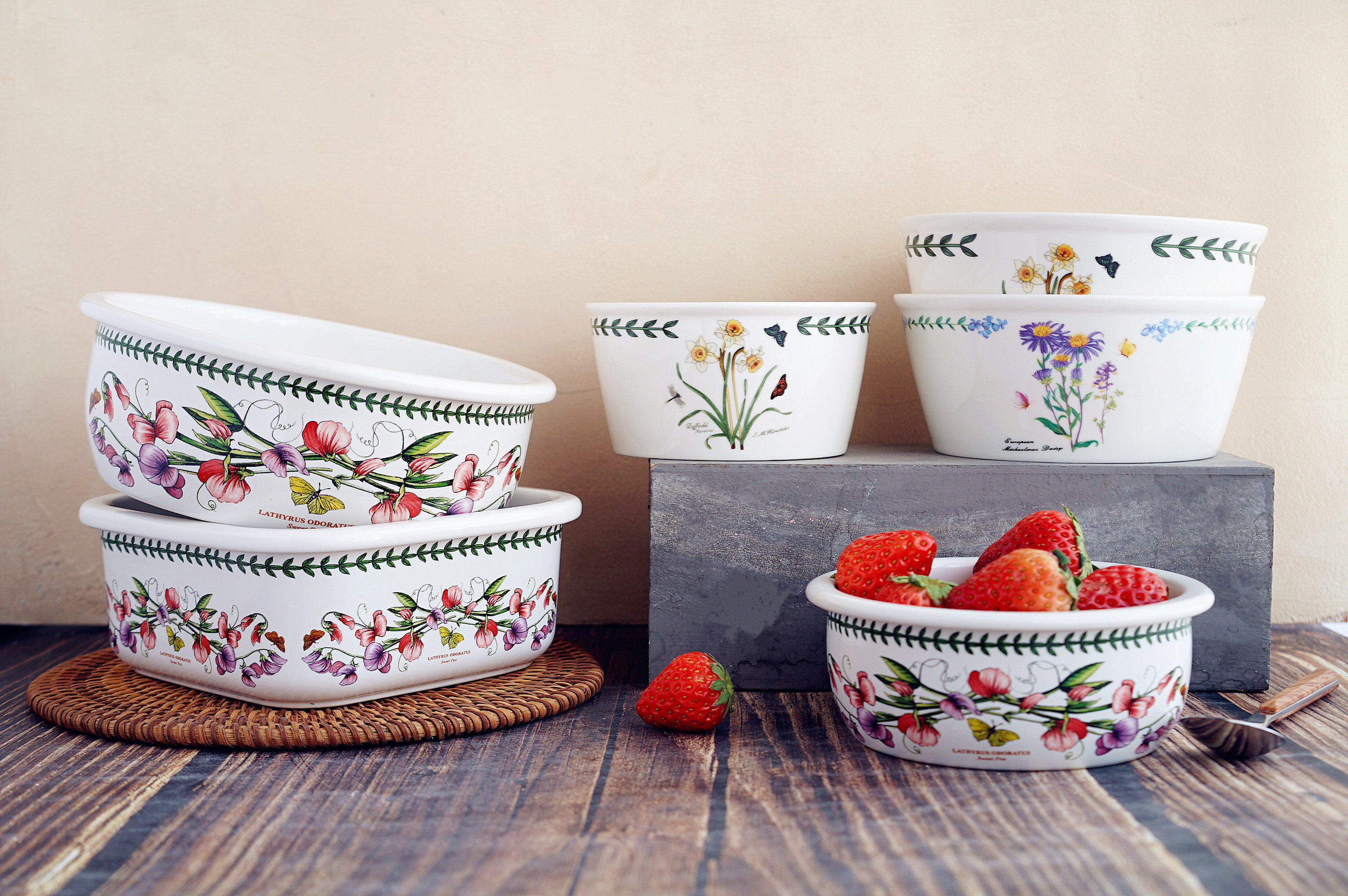 英国田园花卉陶瓷碗 水果甜品碗 中式菜盘 西式沙拉大碗