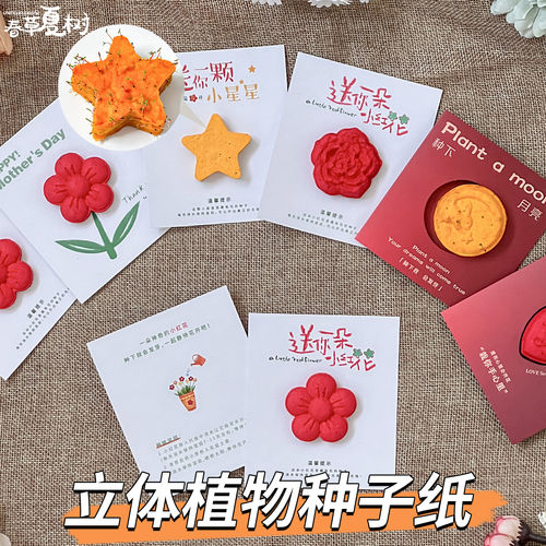 可种植立体环保种子纸卡片材料包