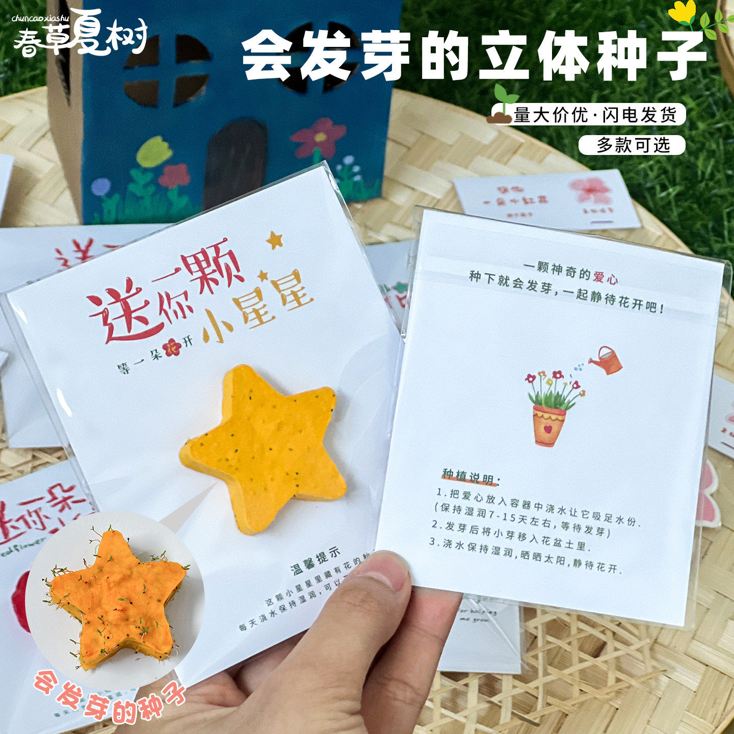 可种植立体环保种子纸卡片材料包图片