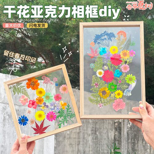 六一儿童节真干花diy手工材料滴胶压花相框标本树叶天然创意摆件