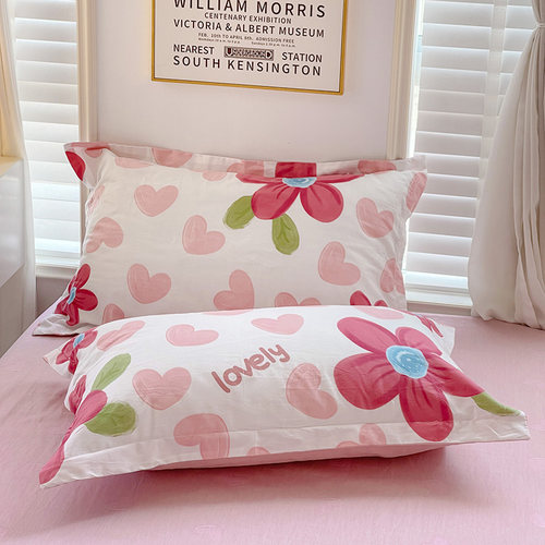 全棉枕套一对装不含枕芯亲肤柔软