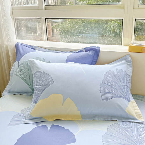 纯棉面料枕套一对装简约花卉