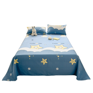 北欧星空纯棉老粗布床单单件加厚全棉宿舍被单枕套2三件套炕单子